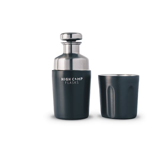 laydown image of Firelight 375ml Flask + Leather Holster