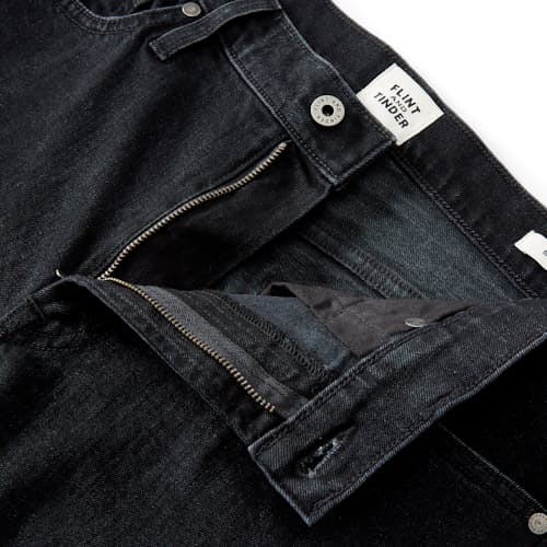 laydown image of Stonewashed Black Jeans - Slim
