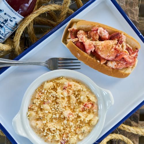 laydown image of Lobster Mac & Lobster Rolls