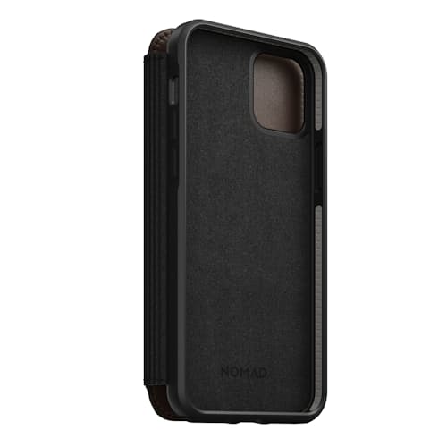 laydown image of Rugged Leather Folio iPhone 12 /iPhone 12 Pro Case
