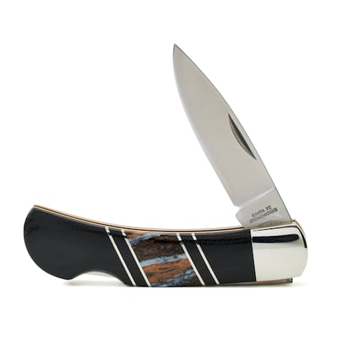 laydown image of G-10 + Natural Mammoth Tooth Pocket Knife