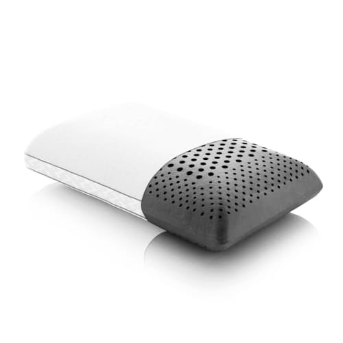laydown image of Zoned Dough Mid Loft Charcoal Pillow - Queen