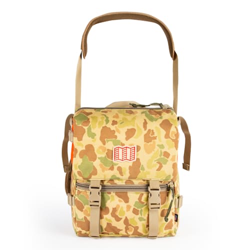 laydown image of Topo Designs x Nanga x Natal - 1000D Camo Rover Shoulder Bag