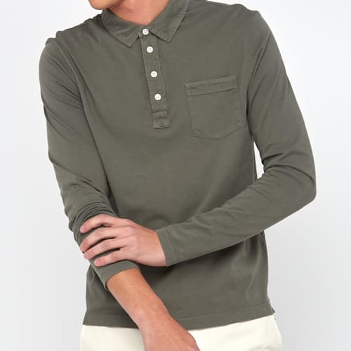 laydown image of Long Sleeve Pensacola Polo