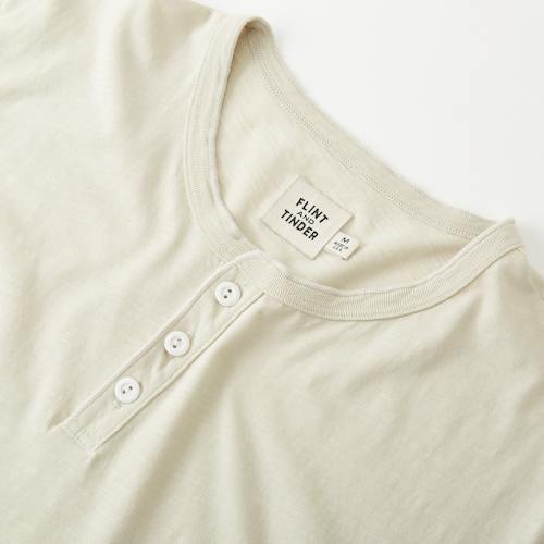 laydown image of Short Sleeve Slub Henley