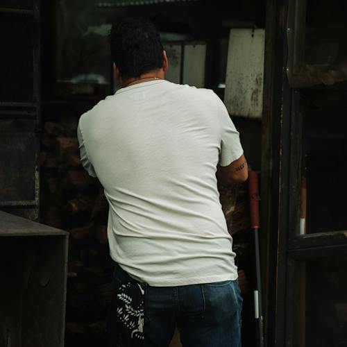 laydown image of Short Sleeve Slub Henley