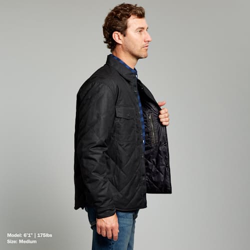 lifestyle image of Quilted Waxed Shirt Jacket