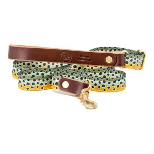 laydown image of Adjustable Length Fish Print Dog Leash