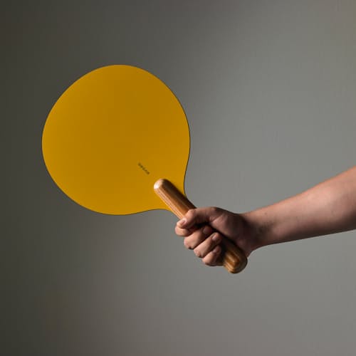 laydown image of Avora Natural Wood Paddle Tennis Set