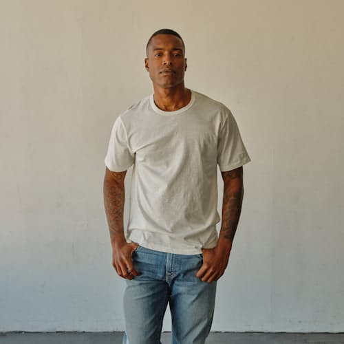 laydown image of Slub Curved Hem T-Shirt