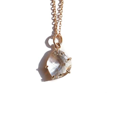 laydown image of Gold Crystal Claw Necklace