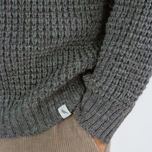 laydown image of Waffle Crew Neck Jumper
