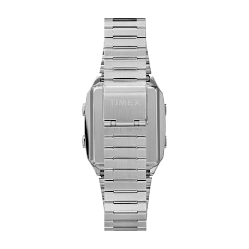 laydown image of Q Timex Reissue Digital LCA Watch