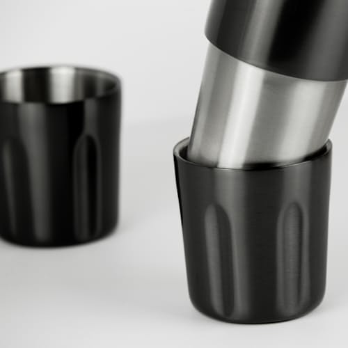 laydown image of Firelight 750ml Flask + Leather Holster