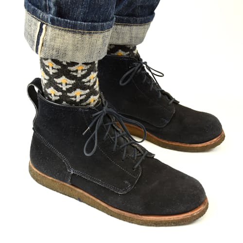 laydown image of Edo Flower - Merino & Cashmere Sock