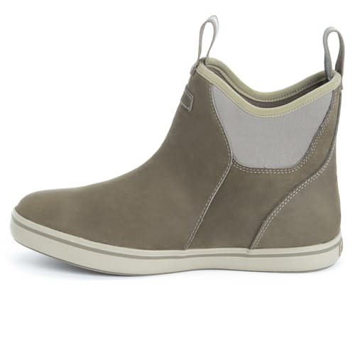 laydown image of Leather Ankle Deck Boot