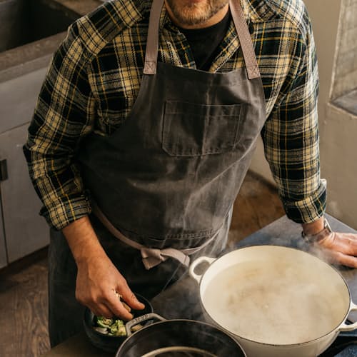 laydown image of Brad Leone Waxed Apron
