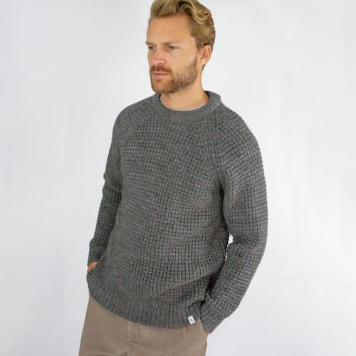 laydown image of Waffle Crew Neck Jumper