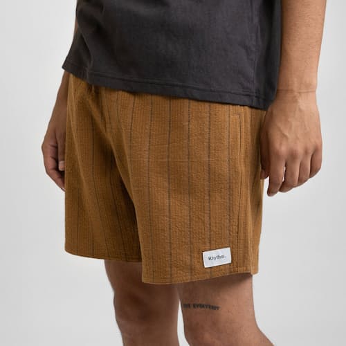 laydown image of Textured Linen Jam Short - 6"