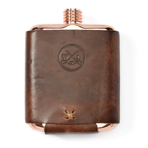 laydown image of The Clark Fork Copper Flask
