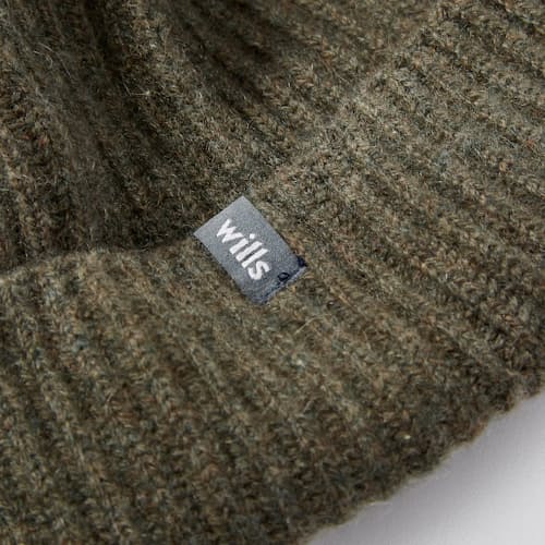 laydown image of Cashmere Ribbed Beanie