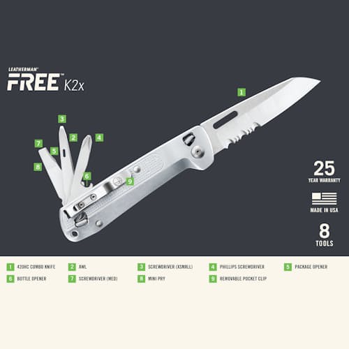 laydown image of FREE K2 - Serrated