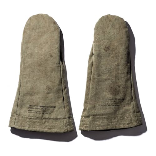 laydown image of Vintage Tent Oven Mitts