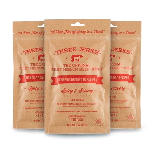 laydown image of Memphis BBQ Jerky - 3 Pack