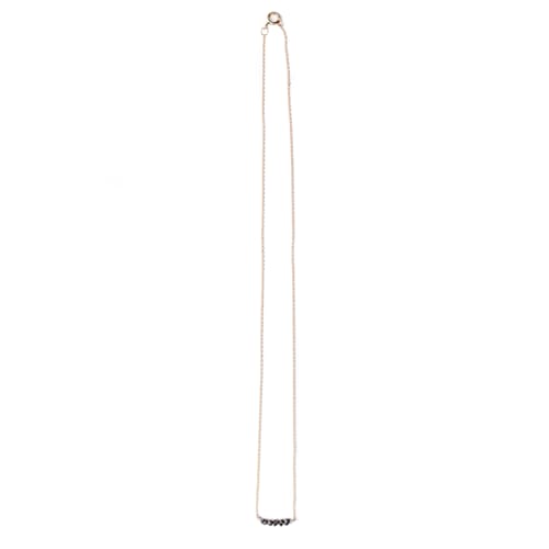 laydown image of Women's Raw Black Diamond Bar Necklace