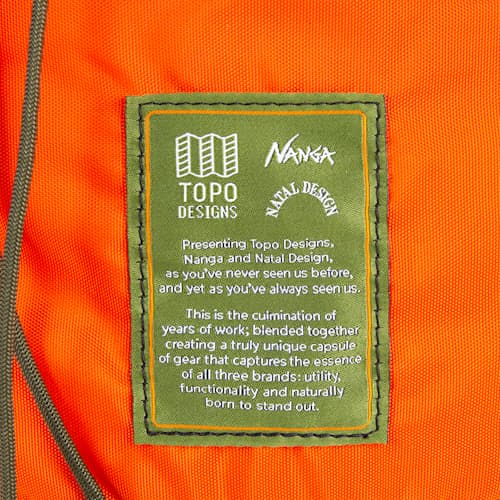 laydown image of Topo Designs x Nanga x Natal - 1000D Camo Rover Shoulder Bag