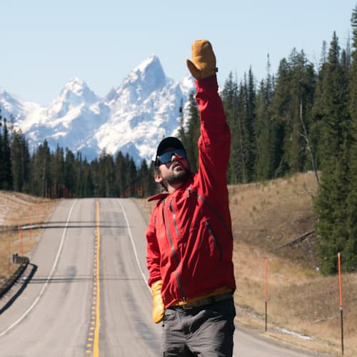 lifestyle image of Frontier Waxed Mittens
