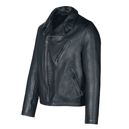 laydown image of Hand Vintaged Cowhide Clean Motorcycle Jacket