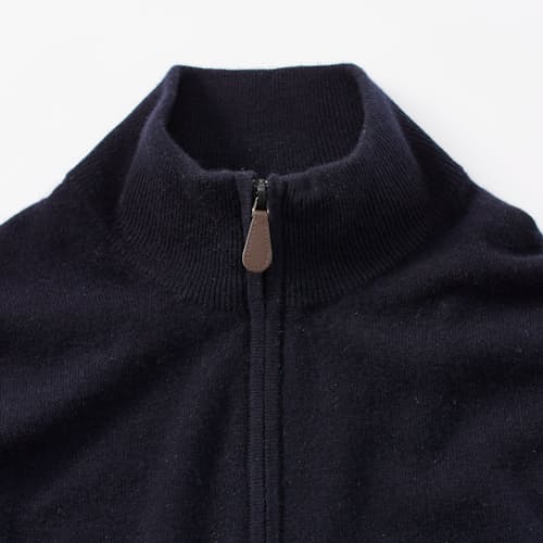 laydown image of Classic Cashmere Quarter Zip Sweater