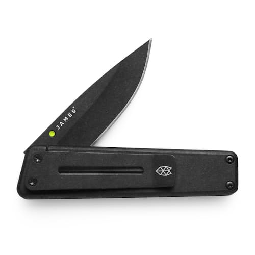 laydown image of The Chapter Knife - Straight Stonewashed Finish