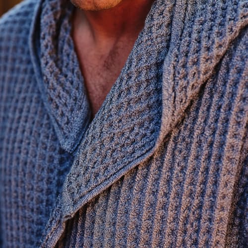 lifestyle image of Hooded Waffle Robe