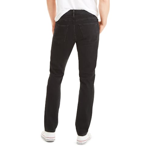 laydown image of Stonewashed Black Jeans - Slim