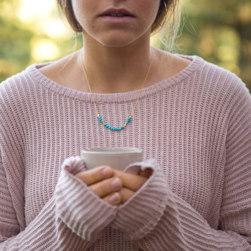 laydown image of Morse Code "Love" Necklace